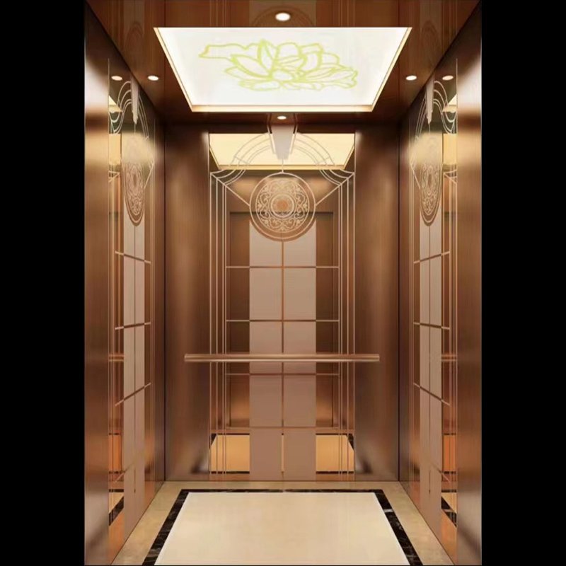 Economical Grade 304 etched stainless steel sheets used for decorative elevator panels with custom creative vision.