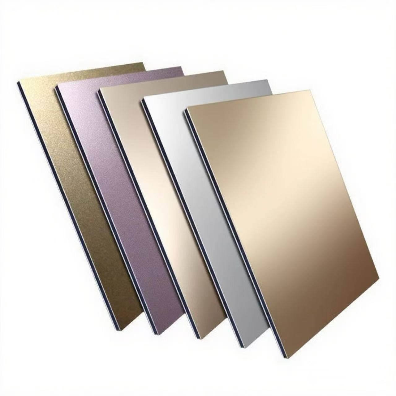 Champagne and bronze anodized samples, providing durable architectural aluminum solutions for modern interiors.
