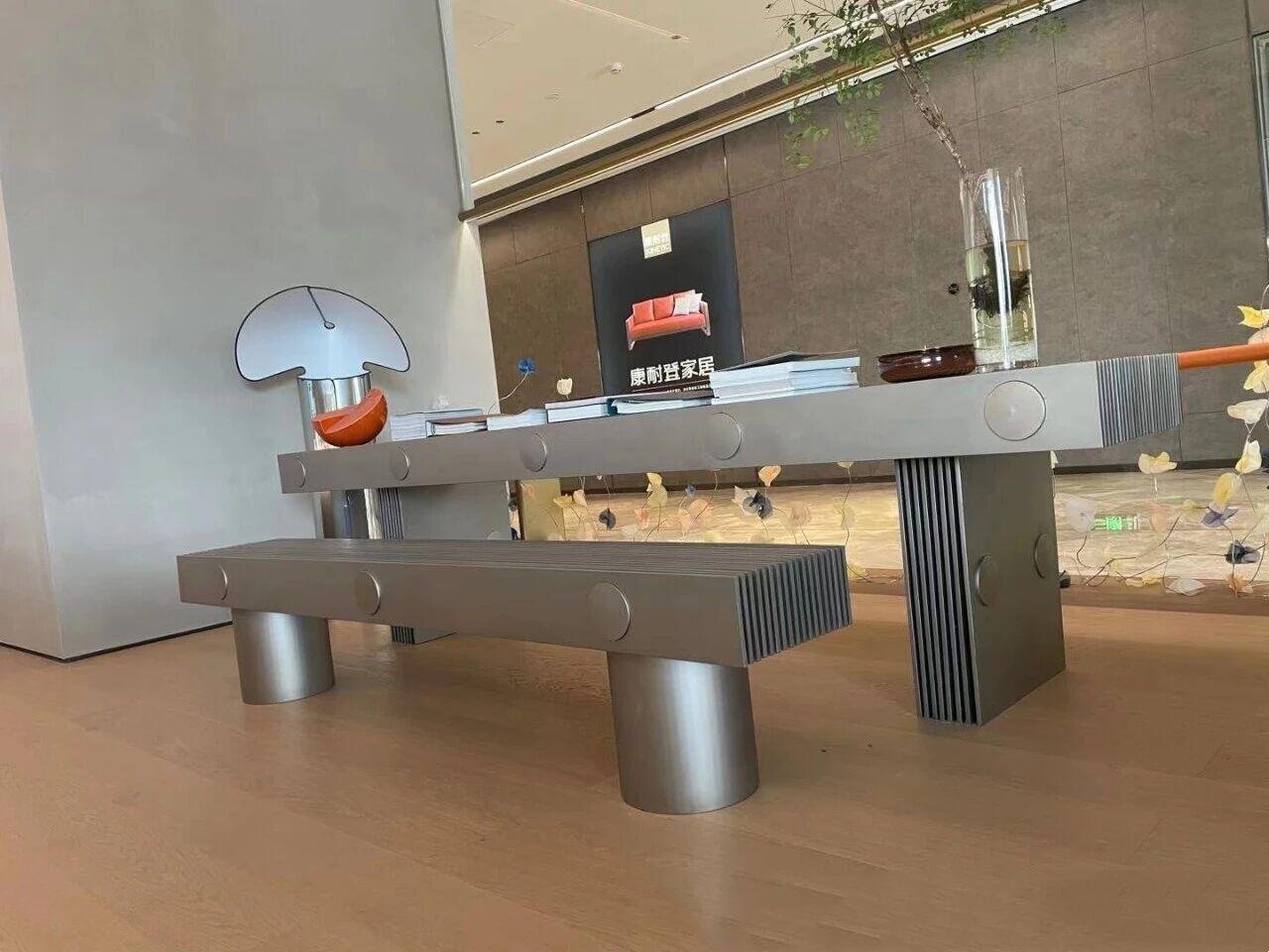 bespoke-stainless-steel-art-bench-louvre-pavilion