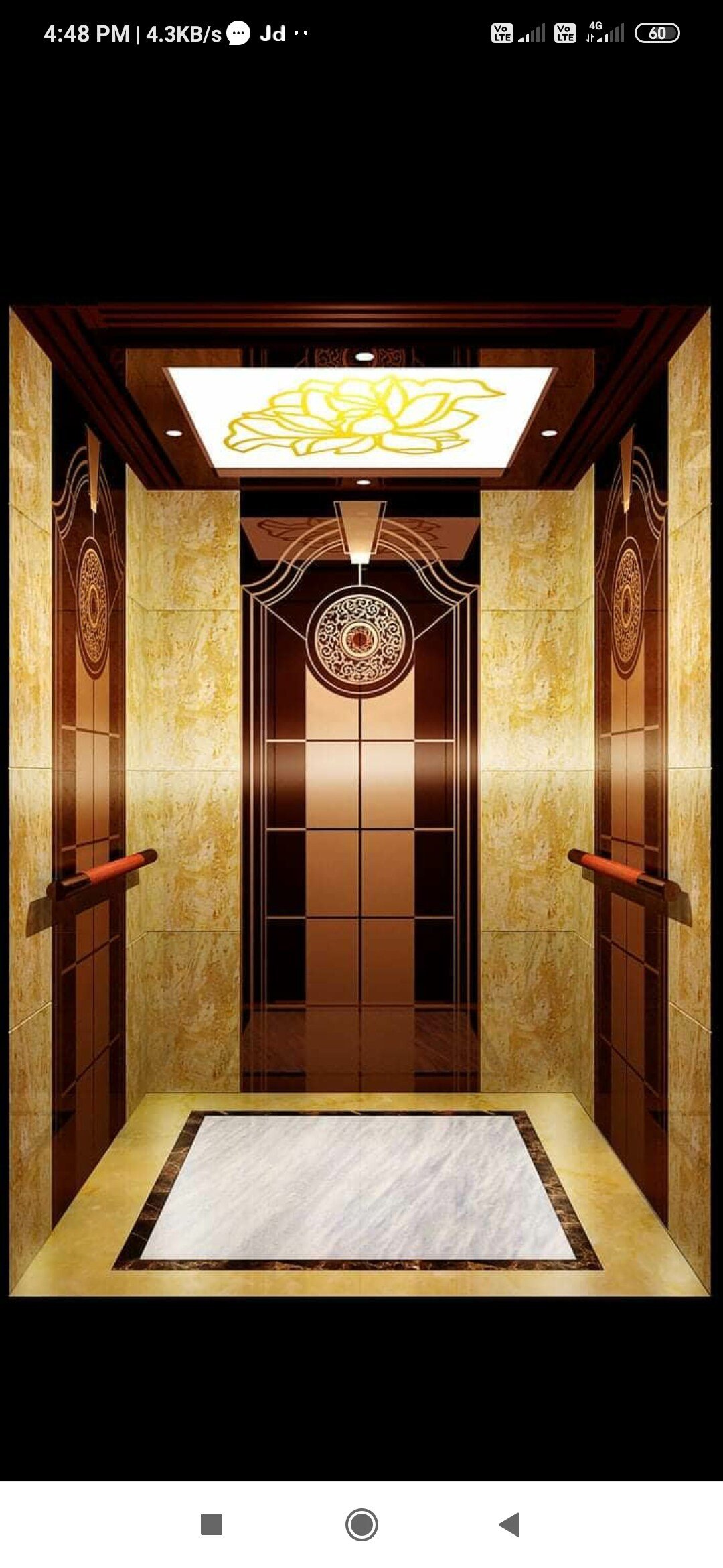 Mirror-polished stainless steel sheets featuring custom bronze etched patterns for premium elevator interior decoration.