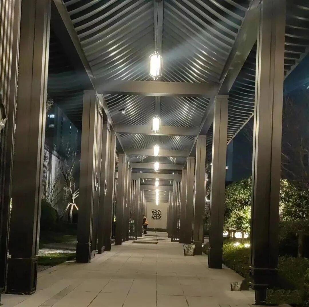 Custom Modern Stainless Steel Pergola with PVD Brushed Champagne Gold Finish