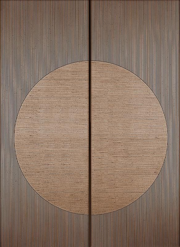 Fluted texture detail on high-performance custom bonded metal sheets for interior wall cladding.