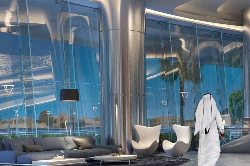 Metal Column Cladding with a high-reflectivity mirror finish for luxury commercial lobbies and upscale interiors