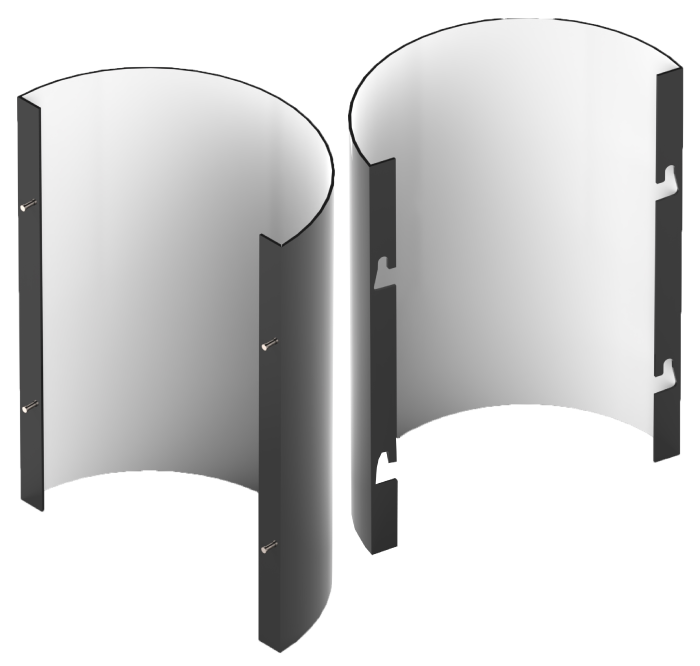 Stainless Steel Column Covers mounting system showing modular architectural pillar wraps and secure fastening